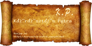 Körösztös Petra névjegykártya