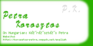 petra korosztos business card